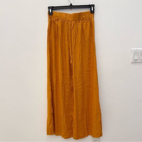 Miou Muse Linen Blend Wide Leg orange Rust Pants size Medium - Picture 7 of 13